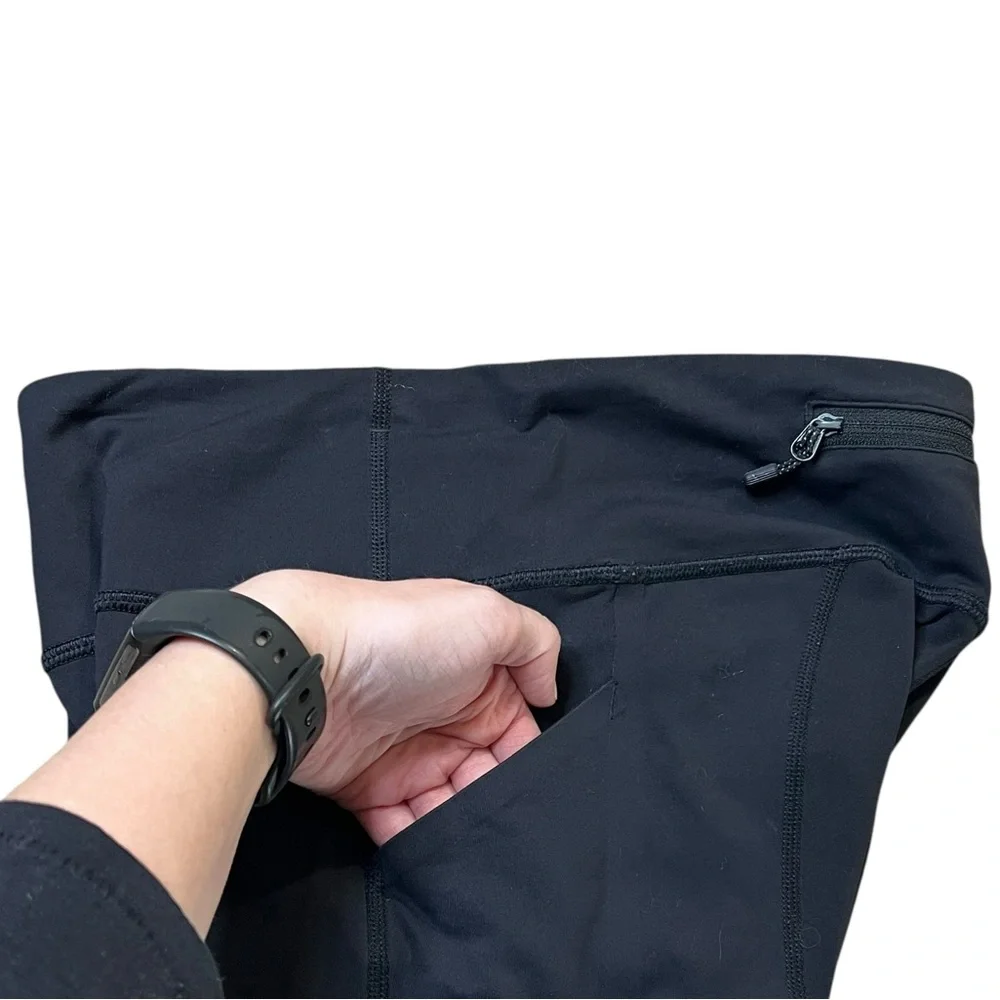 Lululemon Black Base Pace High-Rise Cropped Leggings 22" Size 4 - Picture 5 of 8
